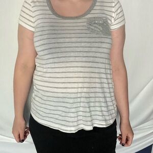 Tommy Girl Grey and white Striped Short with Bow Pocket - FREE SHIPPING ✨